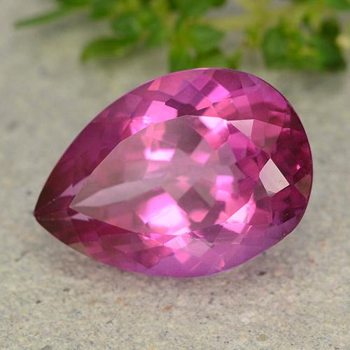 Topacio Magenta intenso natural de 6.57 ct, En forma de pera, VVS-VS