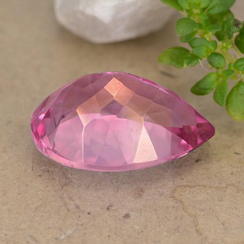 Topacio Magenta intenso natural de 6.81 ct, En forma de pera, VVS-VS