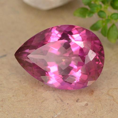 Topacio Rosado intenso natural de 6.77 ct, En forma de pera, VVS-VS