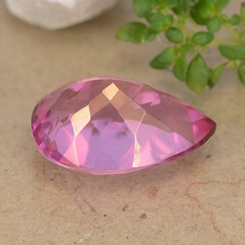 Topacio Rosado intenso natural de 6.77 ct, En forma de pera, VVS-VS