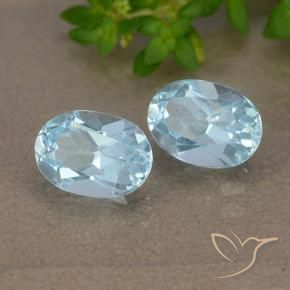 Gemas de Topacio Azul Cielo natural de 2.04 ct, Ovalada, VVS-VS