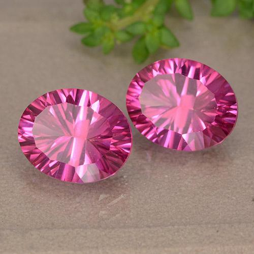 Gemas de Topacio Rosado oscuro medio natural de 6.02 ct, Ovalada, VS