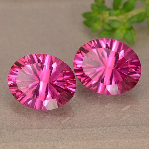 Gemas de Topacio Rosado oscuro medio natural de 6.30 ct, Ovalada, VS