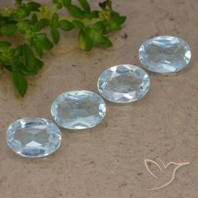Gemas de Topacio Azul Cielo natural de 3.43 ct, Ovalada, VVS-VS