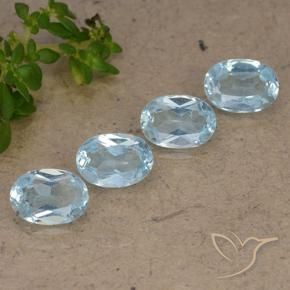Gemas de Topacio Azul Cielo natural de 3.62 ct, Ovalada, VVS-VS