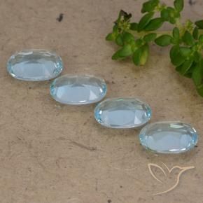 Gemas de Topacio Azul Cielo natural de 3.62 ct, Ovalada, VVS-VS