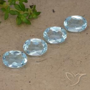 Gemas de Topacio Azul Cielo natural de 3.61 ct, Ovalada, VVS-VS