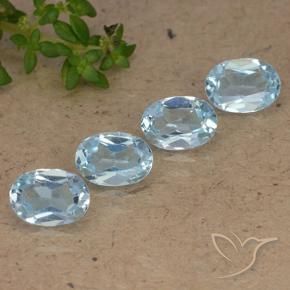 Gemas de Topacio Azul Cielo natural de 3.66 ct, Ovalada, VVS-VS