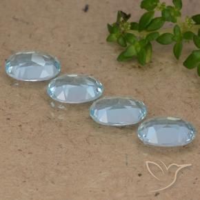 Gemas de Topacio Azul Cielo natural de 3.66 ct, Ovalada, VVS-VS