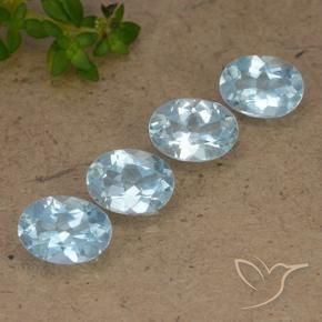 Gemas de Topacio Azul Cielo natural de 3.64 ct, Ovalada, VVS-VS