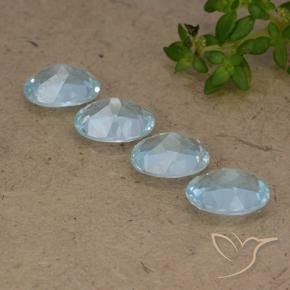 Gemas de Topacio Azul Cielo natural de 3.64 ct, Ovalada, VVS-VS