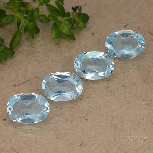 Gemas de Topacio Azul Cielo natural de 3.52 ct, Ovalada, VVS-VS