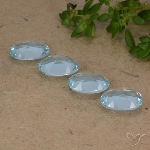 Gemas de Topacio Azul Cielo natural de 3.52 ct, Ovalada, VVS-VS