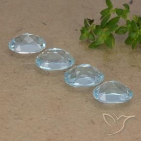 Gemas de Topacio Azul Cielo natural de 4.14 ct, Ovalada, VVS-VS