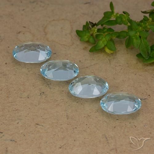 Gemas de Topacio Azul Cielo natural de 3.58 ct, Ovalada, VVS-VS