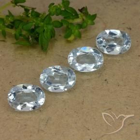 Gemas de Topacio Azul Cielo natural de 3.77 ct, Ovalada, VVS-VS