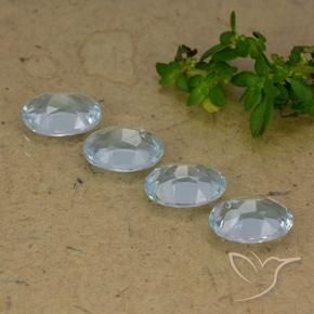 Gemas de Topacio Azul Cielo natural de 3.77 ct, Ovalada, VVS-VS