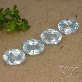 Gemas de Topacio Azul Cielo natural de 3.96 ct, Ovalada, VVS-VS
