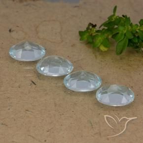 Gemas de Topacio Azul Cielo natural de 3.96 ct, Ovalada, VVS-VS