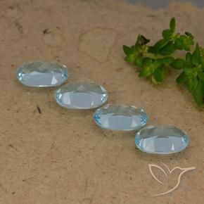 Gemas de Topacio Azul Cielo natural de 3.73 ct, Ovalada, VVS-VS