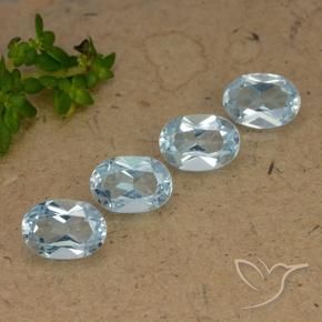 Gemas de Topacio Azul Cielo natural de 3.72 ct, Ovalada, VVS-VS