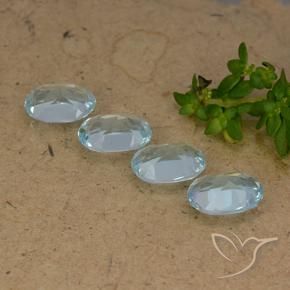 Gemas de Topacio Azul Cielo natural de 3.72 ct, Ovalada, VVS-VS
