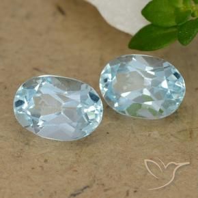 Gemas de Topacio Azul Cielo natural de 2.04 ct, Ovalada, VVS-VS
