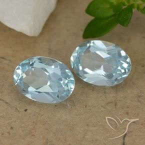 Gemas de Topacio Azul Cielo natural de 1.80 ct, Ovalada, VVS-VS