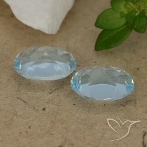 Gemas de Topacio Azul Cielo natural de 1.80 ct, Ovalada, VVS-VS