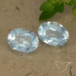 Gemas de Topacio Azul Cielo natural de 1.89 ct, Ovalada, VVS-VS