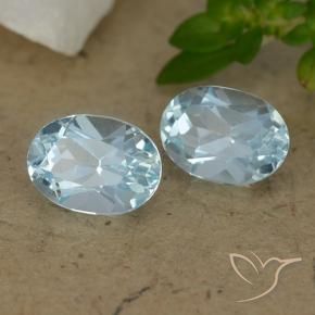 Gemas de Topacio Azul Cielo natural de 2.18 ct, Ovalada, VVS-VS
