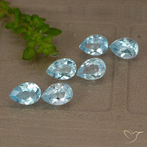 4.35ctw Natural Azul Cielo Topacio, En forma de pera, VS