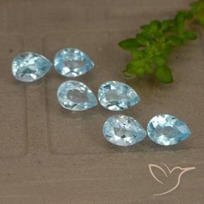 Gemas de Topacio Azul Cielo natural de 4.35 ct, En forma de pera, VS