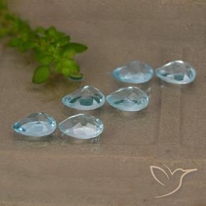 Gemas de Topacio Azul Cielo natural de 4.35 ct, En forma de pera, VS