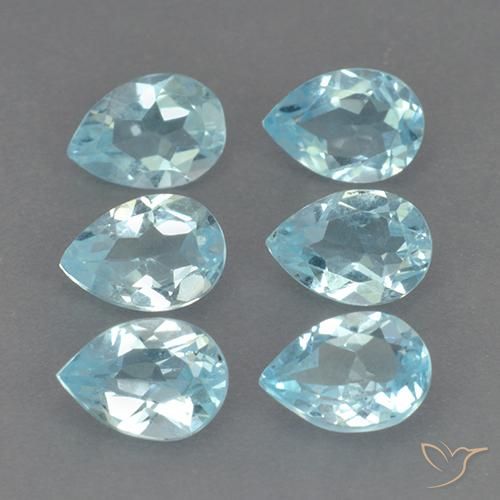 Gemas de Topacio Azul Cielo natural de 3.99 ct, En forma de pera, VS