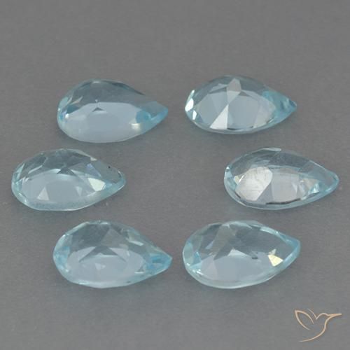 Gemas de Topacio Azul Cielo natural de 3.99 ct, En forma de pera, VS