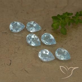 Gemas de Topacio Azul Cielo natural de 4.40 ct, En forma de pera, VS