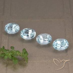 Gemas de Topacio Azul Cielo natural de 4.22 ct, Ovalada, VVS-VS