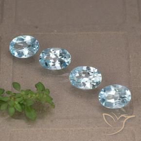 Gemas de Topacio Azul Cielo natural de 3.71 ct, Ovalada, VVS-VS