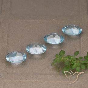 Gemas de Topacio Azul Cielo natural de 3.71 ct, Ovalada, VVS-VS