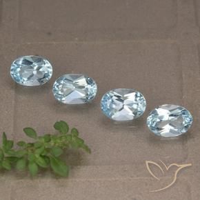 Gemas de Topacio Azul Cielo natural de 3.76 ct, Ovalada, VVS-VS