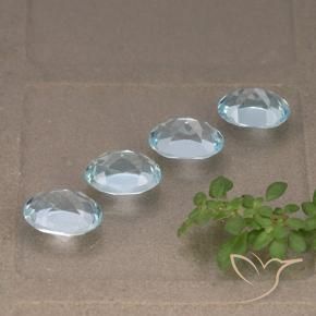 Gemas de Topacio Azul Cielo natural de 4.14 ct, Ovalada, VVS-VS