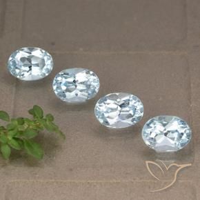 Gemas de Topacio Azul Cielo natural de 4.59 ct, Ovalada, VVS-VS