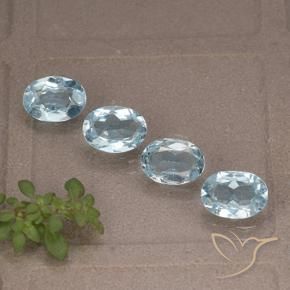 Gemas de Topacio Azul Cielo natural de 3.69 ct, Ovalada, VVS-VS