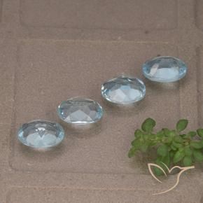 Gemas de Topacio Azul Cielo natural de 3.69 ct, Ovalada, VVS-VS