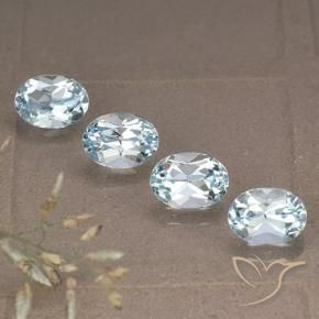 Gemas de Topacio Azul Cielo natural de 4.47 ct, Ovalada, VVS-VS