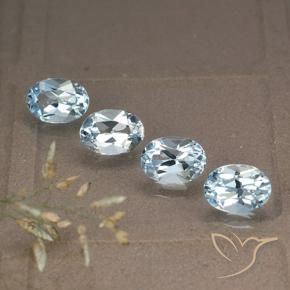 Gemas de Topacio Azul Suizo natural de 4.37 ct, Ovalada, VVS-VS