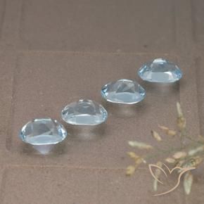Gemas de Topacio Azul Suizo natural de 4.37 ct, Ovalada, VVS-VS