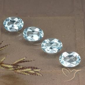 Gemas de Topacio Azul Cielo natural de 4.08 ct, Ovalada, VVS-VS