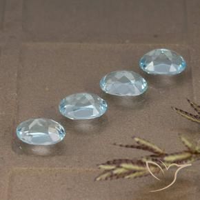 Gemas de Topacio Azul Cielo natural de 4.08 ct, Ovalada, VVS-VS